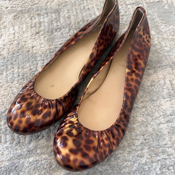 Jcrew Sz 7 Cece Leopard Patent Flats made in Italy - Picture 14 of 16